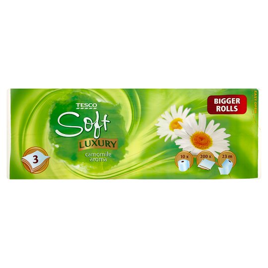 Tesco Soft Luxury Camomile Aroma Toilet Paper Bigger Rolls 10 Rolls