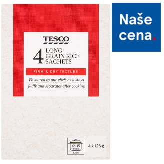 Tesco Dlouhozrnná rýže loupaná ve varných sáčcích 4 x 125g