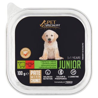 Tesco Pet Specialist Premium Junior paštika s jehněčím a telecím 100g