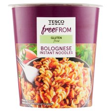 Tesco Free From Bolognese bezlepkové instantní nudle se sušenou zeleninou a hovězím masem 60g