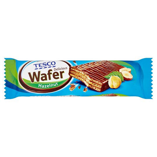 Tesco Oplatka s náplní s lískooříškovou příchutí v mléčné čokoládě 33g