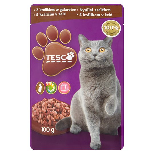 Tesco Complete Pet Food for Adult Cats with a Rabbit in Jelly 100g