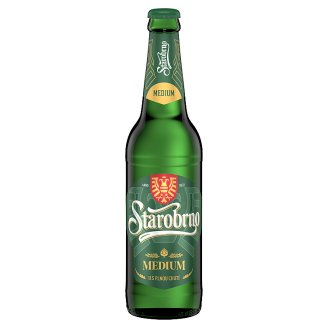 Starobrno Medium nepasterizované pivo ležák světlý 0,5l