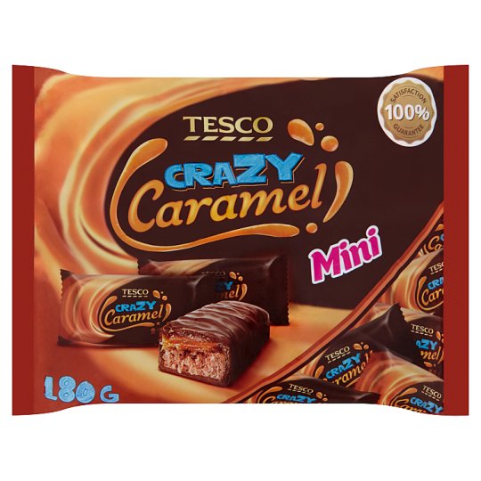 Tesco Crazy Mini Caramel Nougat Bar with Caramel in Milk Chocolate 8 x