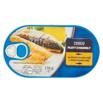 Tesco Filety z makrely ve slunečnicovém oleji 170 g