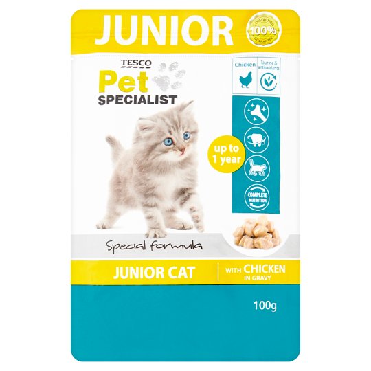Tesco Complete Food for Kittens with Chicken in Sauce 100g Tesco
