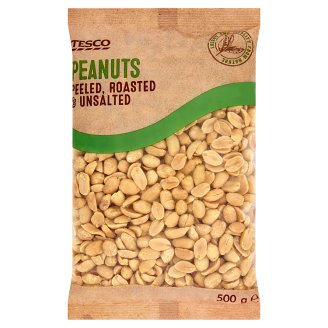 Tesco Arašídy loupané blanšírované pražené nesolené 500g