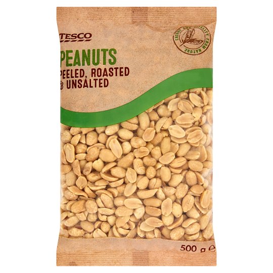 Tesco Arašídy loupané blanšírované pražené nesolené 500g