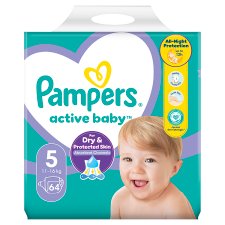 Pampers Active Baby Nappies Size 5 X64, 11kg - 16kg