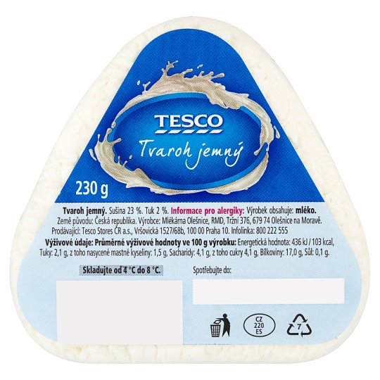 Tesco Tvaroh jemný 230g