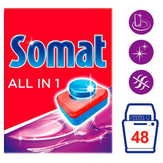 Somat All in 1 Dishwasher Tablets 48 Tabs Tesco Groceries