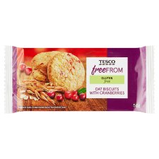 Tesco Free From Oat Biscuits with Cranberries 50g
