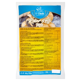 L´Chefs Kaiserky 3 druhy - natural, s mákem, se lněnými semínky 6 x 50g