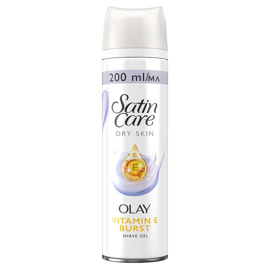 Satin Care with Olay Shaving Gel Dry Skin Vitamin E Burst 200ml Tesco