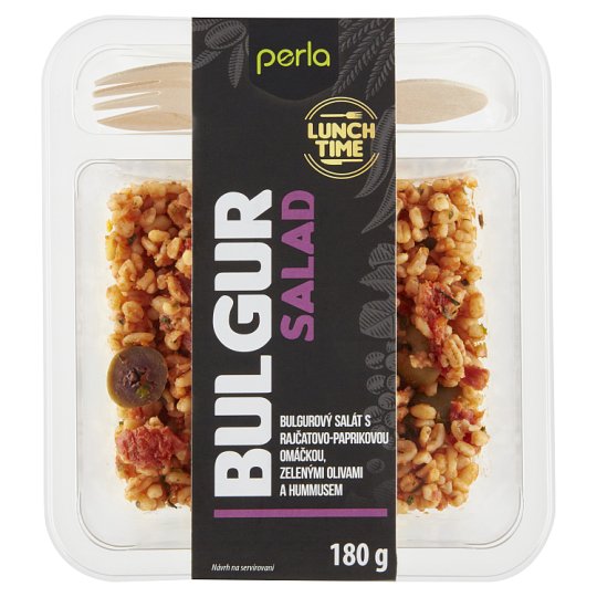 Perla Bulgur Salad with Tomato-Paprika Sauce Green Olives and Hummus 180g