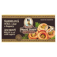 Franz Josef Kaiser Exclusive Anchovy Rolls in Oil with Capers 45g