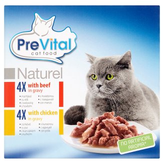 PreVital Naturel S hovězím, s kuřecím 8 x 85g