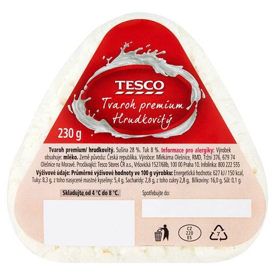 Tesco Tvaroh premium hrudkovitý 230g