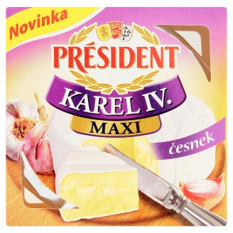 Président Karel IV. Maxi Camembert - česnek 90g