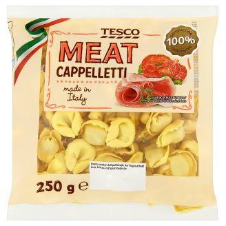 Tesco Vaječné těstoviny s náplní s vepřovým a hovězím masem, klobásou a syrovou šunkou 250g