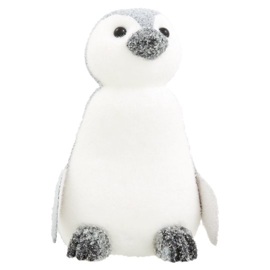 White Flocked Penguin Room Dec