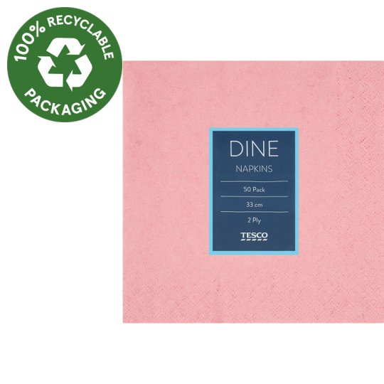 Tesco Dine ubrousky 2 vrstvy 33 cm 50 ks Tesco Potraviny