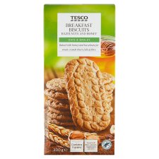 Tesco Breakfast Biscuits Cereals Hazelnut and Honey 300g