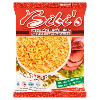 Bibi's Instantní nudlová polévka hovězí příchuť 50g
