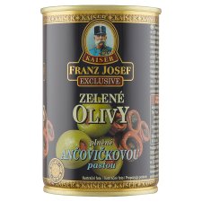 Franz Josef Kaiser Exclusive Green Olives Stuffed with Anchovy Paste 300g