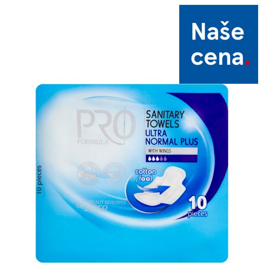 Tesco Pro Formula Normal Plus dámské hygienické vložky s křidélky 10 ks