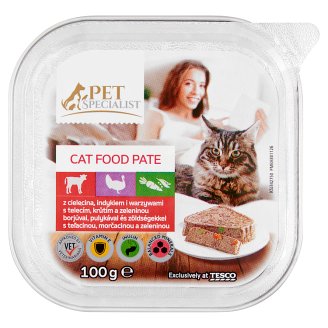 Tesco Pet Specialist Paštika s telecím, krůtím a zeleninou 100g