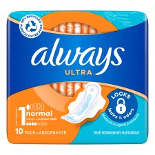 Always Ultra Sanitary Towels Normal (Size 1) Wings 10 Pads