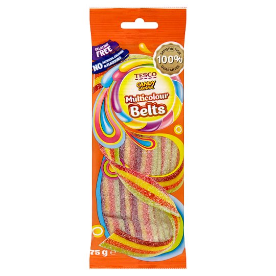 Tesco Candy Carnival Multicolour Belts 75g