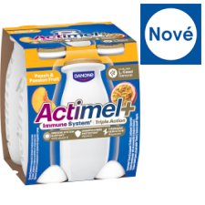 Actimel Yogurt Drink with Peach and Passionfruit Flavor 4 x 100g (400g)