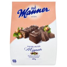 Manner Hazelnut Creme Filled Wafers Coated with Plain Chocolate 400g