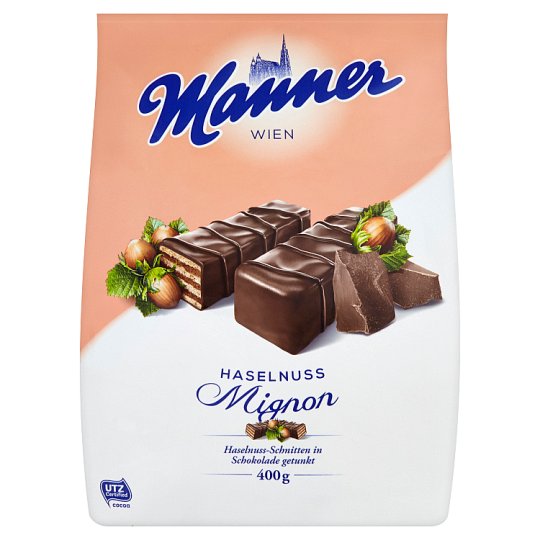 Manner Oplatky s krémovou oříškovou náplní a čokoládovou polevou 400g