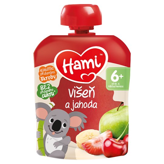 Hami ovocná kapsička višeň a jahoda 90g