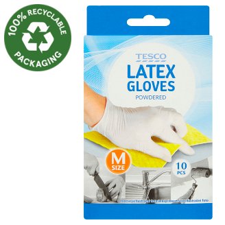 Tesco Latexové rukavice velikost M 10 ks