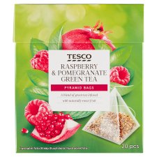 Tesco Raspberry & Pomegranate Green Tea 20 x 1.7g (34g)