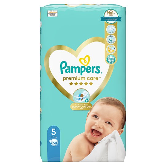 Pampers Premium Care Size 5, Nappy x58, 11kg-16kg