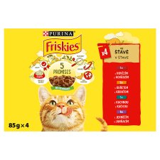 PURINA FRISKIES Multipack with Beef, Chicken, Lamb, Duck in Juice 4 x 85g
