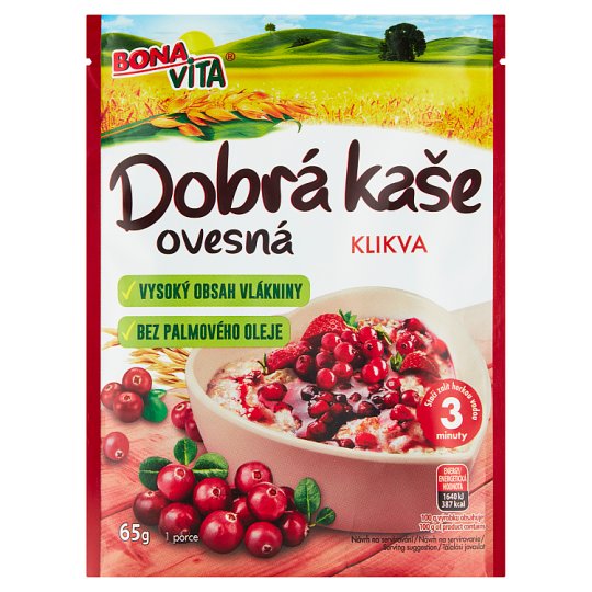 Bona Vita Dobrá kaše Original ovesná kaše s brusinkami 65g