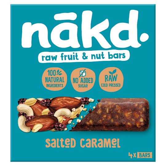 Nakd Salted Caramel RAW Fruit-Nut Bars 4 X 35g (140g) - Tesco Groceries