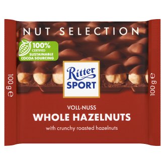 Ritter Sport tejcsokoládé egész mogyoróval 100 g