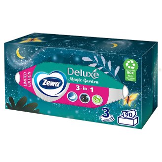 Zewa Deluxe Design dobozos illatmentes papír zsebkendő 3 rétegű 90 db