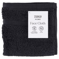 Tesco Home Black Color Face Cloth 30 cm x 30 cm