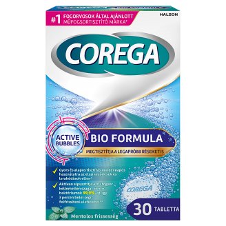 Corega Bio Formula antibakteriális hatású műfogsortisztító tabletta 30 db