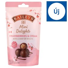 Baileys Mini Delights Strawberry Cream likőrös trüffelkrémmel töltött csokoládé golyók 102 g