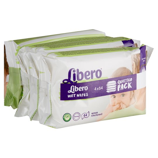 Libero nedves törlőkendő 4 x 64 db