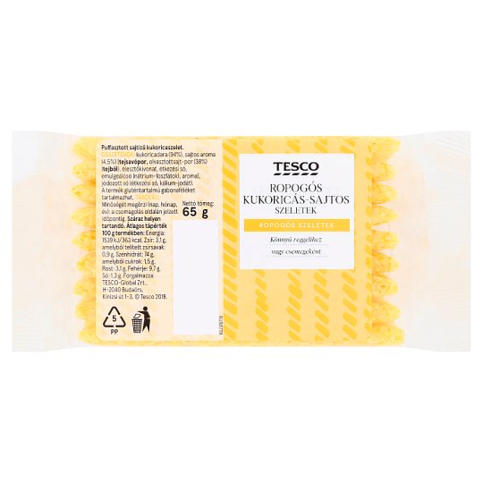 Tesco ropogós kukoricás-sajtos szeletek 65 g